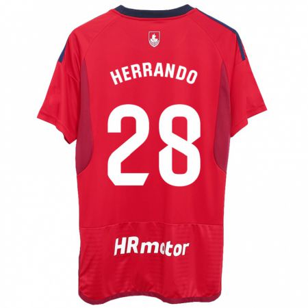Kandiny Niño Camiseta Jorge Herrando #28 Rojo 1ª Equipación 2023/24 La Camisa Chile