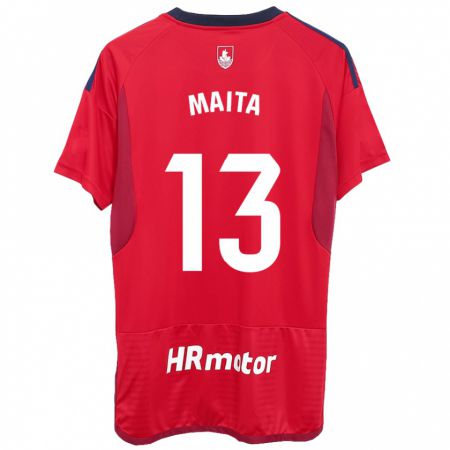 Kandiny Niño Camiseta Maitane Zalba Irañeta #13 Rojo 1ª Equipación 2023/24 La Camisa Chile