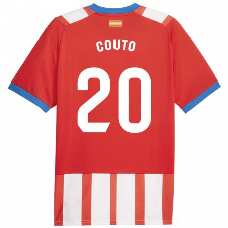 Kandiny Niño Camiseta Yan Couto #20 Rojo Blanco 1ª Equipación 2023/24 La Camisa Chile