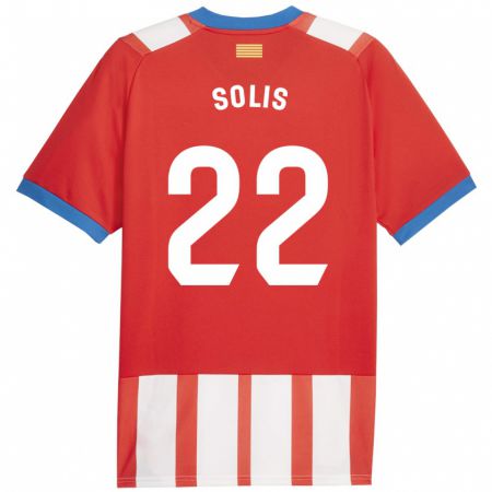 Kandiny Niño Camiseta Jhon Solís #22 Rojo Blanco 1ª Equipación 2023/24 La Camisa Chile