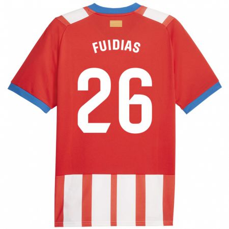 Kandiny Niño Camiseta Toni Fuidias #26 Rojo Blanco 1ª Equipación 2023/24 La Camisa Chile
