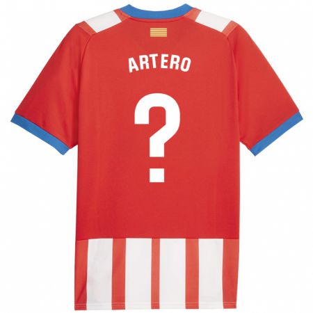 Kandiny Niño Camiseta Ricard Artero #0 Rojo Blanco 1ª Equipación 2023/24 La Camisa Chile