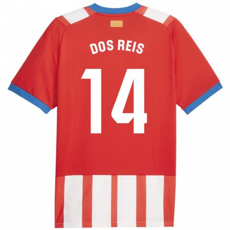 Kandiny Niño Camiseta Leo Dos Reis #14 Rojo Blanco 1ª Equipación 2023/24 La Camisa Chile