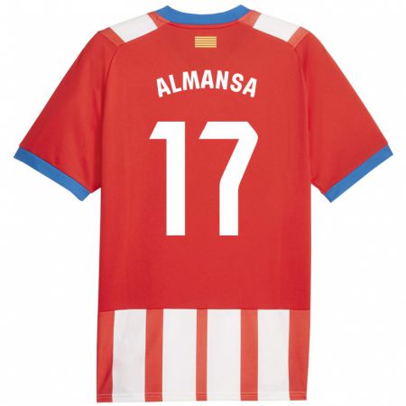 Kandiny Niño Camiseta Alex Almansa #17 Rojo Blanco 1ª Equipación 2023/24 La Camisa Chile