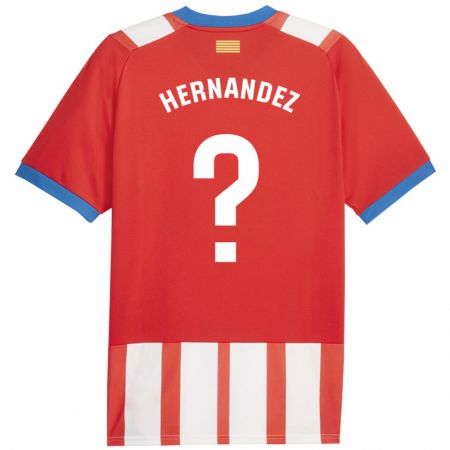 Kandiny Niño Camiseta Guillem Hernández #0 Rojo Blanco 1ª Equipación 2023/24 La Camisa Chile