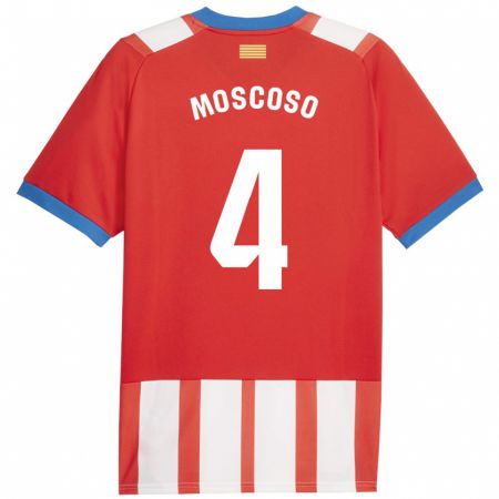 Kandiny Niño Camiseta Miriam Moscoso #4 Rojo Blanco 1ª Equipación 2023/24 La Camisa Chile