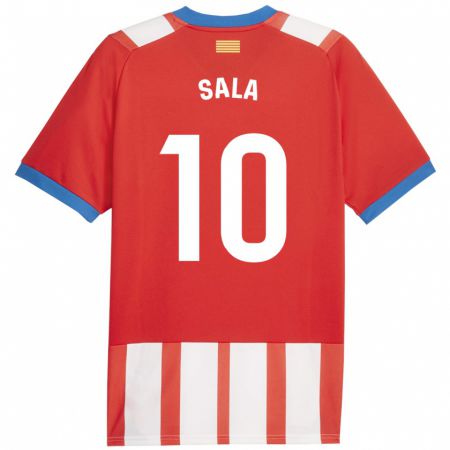 Kandiny Niño Camiseta Georgina Sala #10 Rojo Blanco 1ª Equipación 2023/24 La Camisa Chile