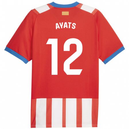 Kandiny Niño Camiseta Mònica Ayats #12 Rojo Blanco 1ª Equipación 2023/24 La Camisa Chile