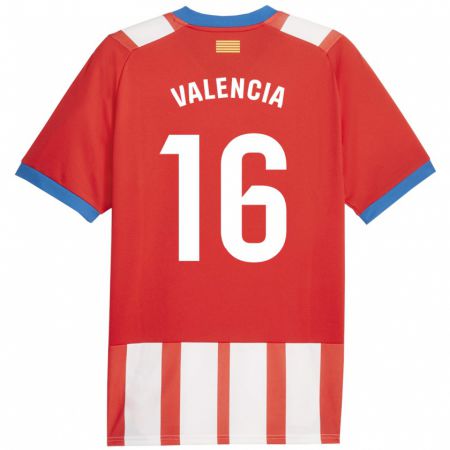 Kandiny Niño Camiseta Carla Valencia #16 Rojo Blanco 1ª Equipación 2023/24 La Camisa Chile