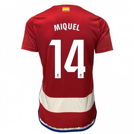 Kandiny Niño Camiseta Ignasi Miquel #14 Rojo 1ª Equipación 2023/24 La Camisa Chile