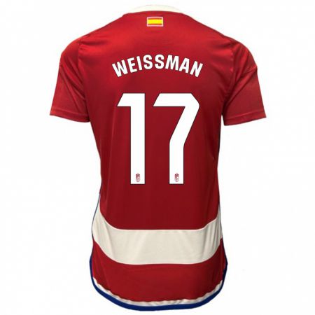 Kandiny Niño Camiseta Shon Weissman #17 Rojo 1ª Equipación 2023/24 La Camisa Chile