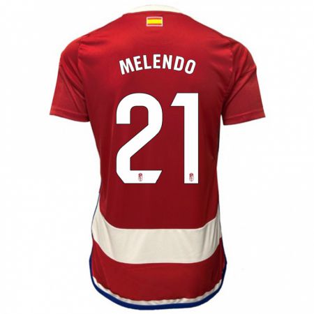 Kandiny Niño Camiseta Óscar Melendo #21 Rojo 1ª Equipación 2023/24 La Camisa Chile