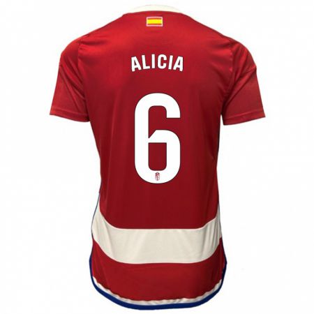 Kandiny Niño Camiseta Alicia #6 Rojo 1ª Equipación 2023/24 La Camisa Chile