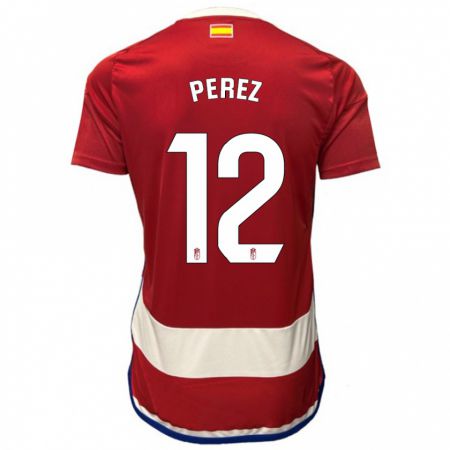 Kandiny Niño Camiseta Alba Pérez #12 Rojo 1ª Equipación 2023/24 La Camisa Chile