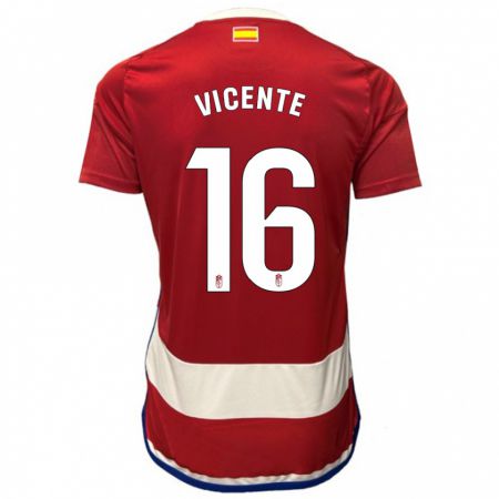 Kandiny Niño Camiseta Nerea Vicente #16 Rojo 1ª Equipación 2023/24 La Camisa Chile