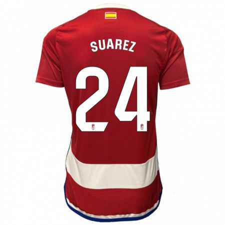 Kandiny Niño Camiseta Carlota Suárez #24 Rojo 1ª Equipación 2023/24 La Camisa Chile