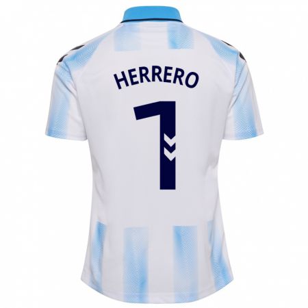 Kandiny Niño Camiseta Alfonso Herrero #1 Blanco Azul 1ª Equipación 2023/24 La Camisa Chile