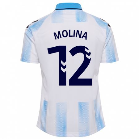 Kandiny Niño Camiseta Manu Molina #12 Blanco Azul 1ª Equipación 2023/24 La Camisa Chile