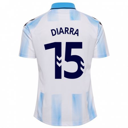 Kandiny Niño Camiseta Moussa Diarra #15 Blanco Azul 1ª Equipación 2023/24 La Camisa Chile