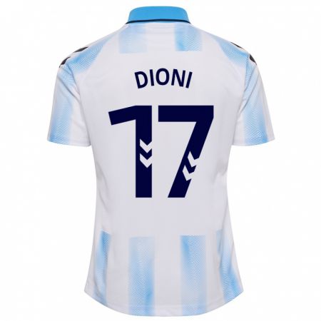 Kandiny Niño Camiseta Dioni #17 Blanco Azul 1ª Equipación 2023/24 La Camisa Chile