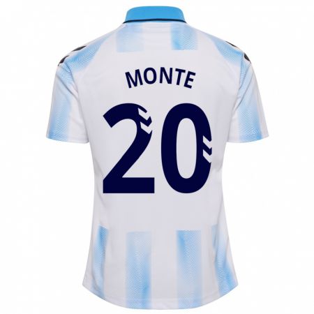 Kandiny Niño Camiseta Nélson Monte #20 Blanco Azul 1ª Equipación 2023/24 La Camisa Chile