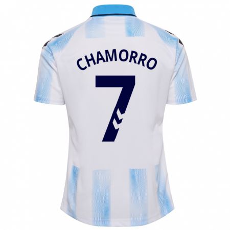 Kandiny Niño Camiseta Alexis Chamorro #7 Blanco Azul 1ª Equipación 2023/24 La Camisa Chile