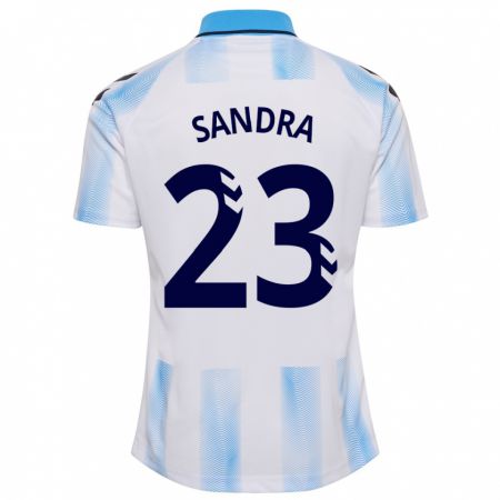 Kandiny Niño Camiseta Sandra #23 Blanco Azul 1ª Equipación 2023/24 La Camisa Chile