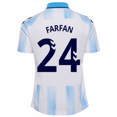 Kandiny Niño Camiseta María Farfán #24 Blanco Azul 1ª Equipación 2023/24 La Camisa Chile