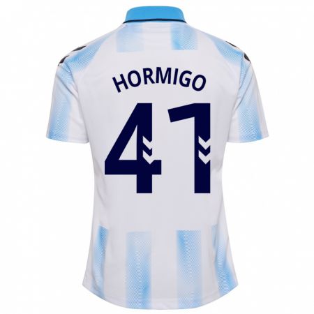 Kandiny Niño Camiseta Cintia Hormigo #41 Blanco Azul 1ª Equipación 2023/24 La Camisa Chile