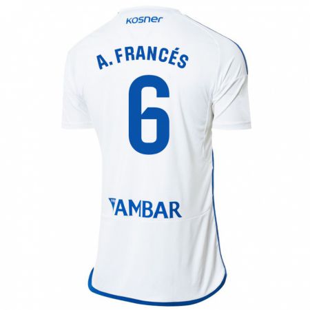 Kandiny Niño Camiseta Alejandro Francés #6 Blanco 1ª Equipación 2023/24 La Camisa Chile