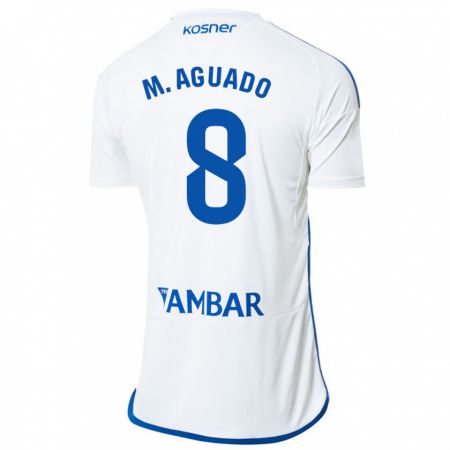 Kandiny Niño Camiseta Marc Aguado #8 Blanco 1ª Equipación 2023/24 La Camisa Chile