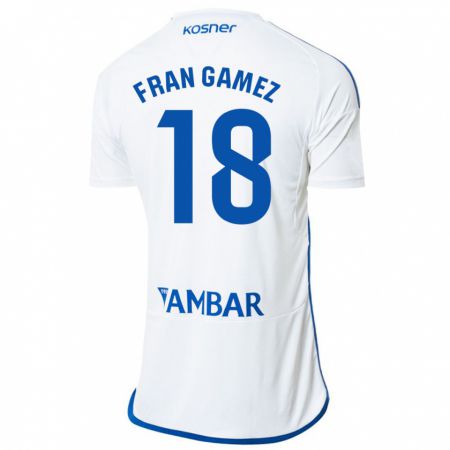 Kandiny Niño Camiseta Fran Gámez #18 Blanco 1ª Equipación 2023/24 La Camisa Chile
