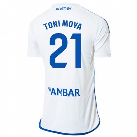 Kandiny Niño Camiseta Toni Moya #21 Blanco 1ª Equipación 2023/24 La Camisa Chile