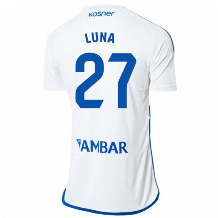 Kandiny Niño Camiseta Marcos Luna #27 Blanco 1ª Equipación 2023/24 La Camisa Chile