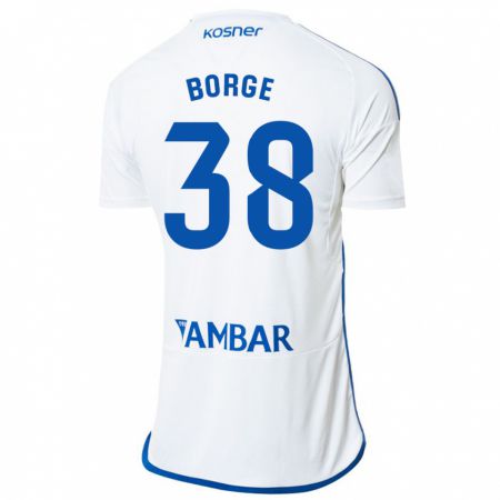 Kandiny Niño Camiseta Andrés Borge #38 Blanco 1ª Equipación 2023/24 La Camisa Chile