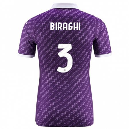Kandiny Niño Camiseta Cristiano Biraghi #3 Violeta 1ª Equipación 2023/24 La Camisa Chile
