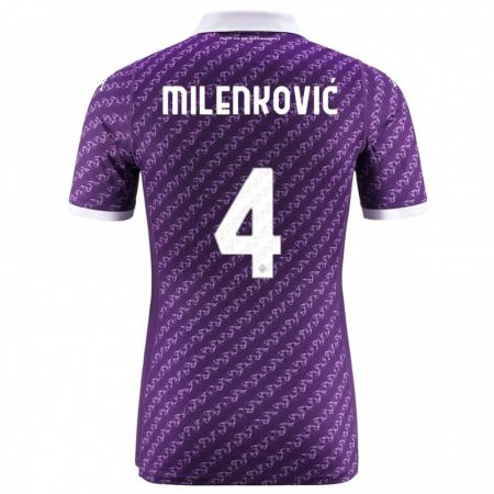 Kandiny Niño Camiseta Nikola Milenković #4 Violeta 1ª Equipación 2023/24 La Camisa Chile