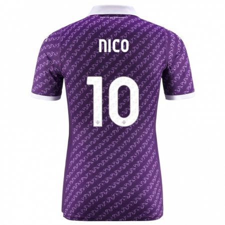 Kandiny Niño Camiseta Nicolás González #10 Violeta 1ª Equipación 2023/24 La Camisa Chile