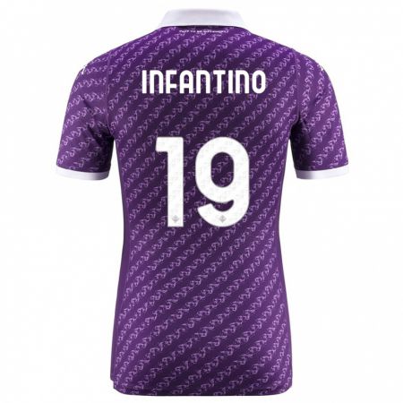 Kandiny Niño Camiseta Gino Infantino #19 Violeta 1ª Equipación 2023/24 La Camisa Chile