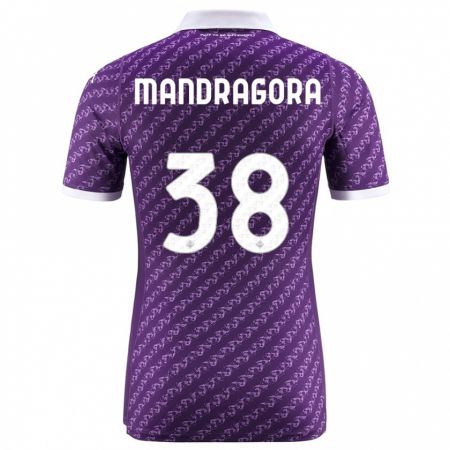 Kandiny Niño Camiseta Rolando Mandragora #38 Violeta 1ª Equipación 2023/24 La Camisa Chile