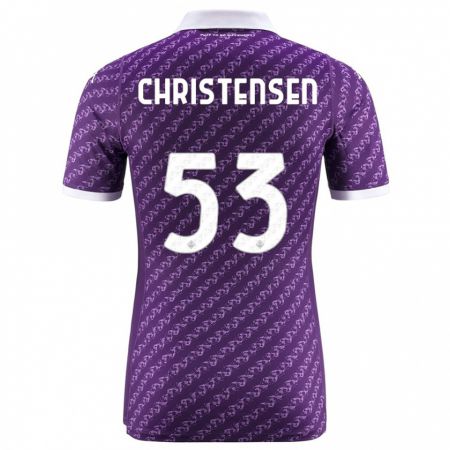 Kandiny Niño Camiseta Oliver Christensen #53 Violeta 1ª Equipación 2023/24 La Camisa Chile