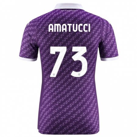 Kandiny Niño Camiseta Lorenzo Amatucci #73 Violeta 1ª Equipación 2023/24 La Camisa Chile