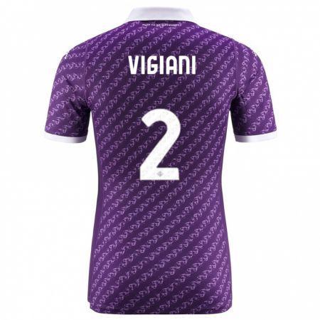 Kandiny Niño Camiseta Lorenzo Vigiani #2 Violeta 1ª Equipación 2023/24 La Camisa Chile