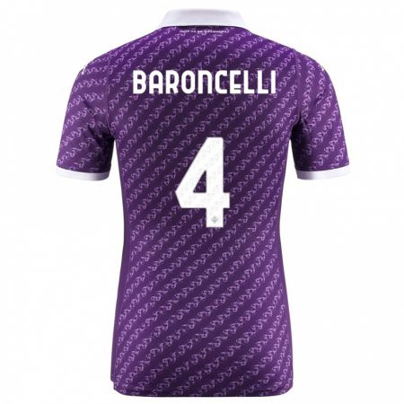 Kandiny Niño Camiseta Leonardo Baroncelli #4 Violeta 1ª Equipación 2023/24 La Camisa Chile