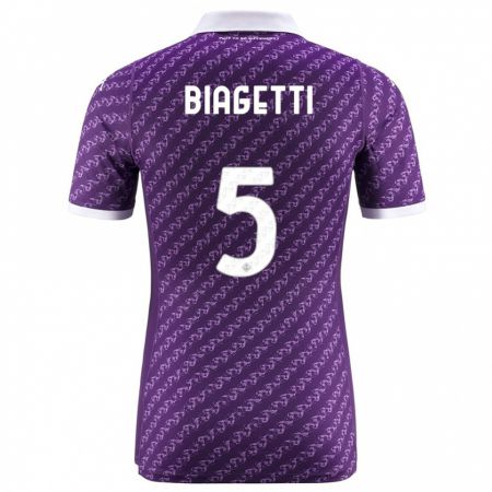 Kandiny Niño Camiseta Christian Biagetti #5 Violeta 1ª Equipación 2023/24 La Camisa Chile