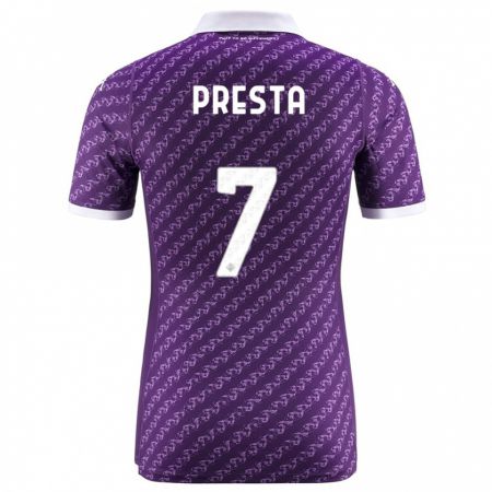 Kandiny Niño Camiseta Francesco Presta #7 Violeta 1ª Equipación 2023/24 La Camisa Chile