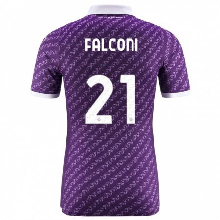 Kandiny Niño Camiseta Niccolò Falconi #21 Violeta 1ª Equipación 2023/24 La Camisa Chile