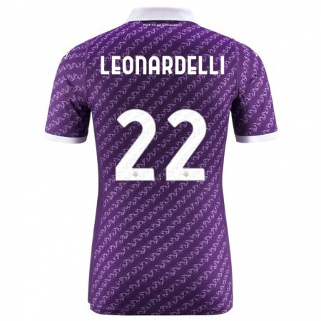 Kandiny Niño Camiseta Pietro Leonardelli #22 Violeta 1ª Equipación 2023/24 La Camisa Chile
