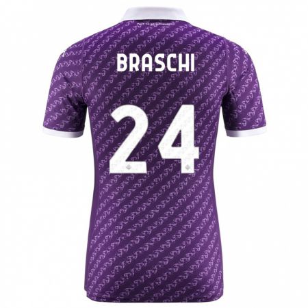 Kandiny Niño Camiseta Riccardo Braschi #24 Violeta 1ª Equipación 2023/24 La Camisa Chile