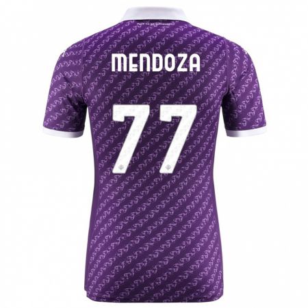 Kandiny Niño Camiseta William Mendoza #77 Violeta 1ª Equipación 2023/24 La Camisa Chile